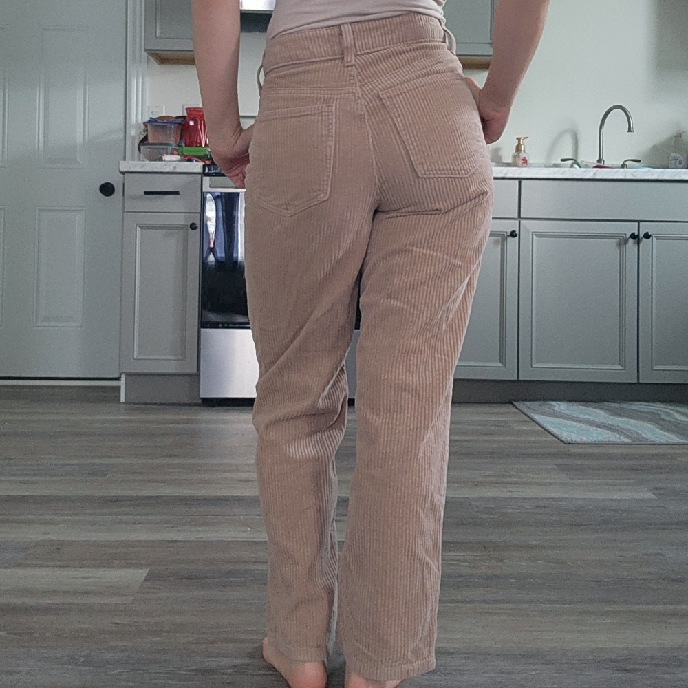 Light Brown Ribbed Pants - Picture 2 of 4